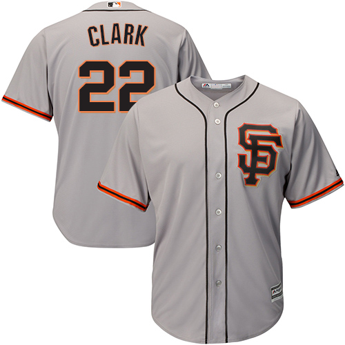 Giants #22 Will Clark Grey Road 2 Cool Base Stitched Youth MLB Jersey - Click Image to Close